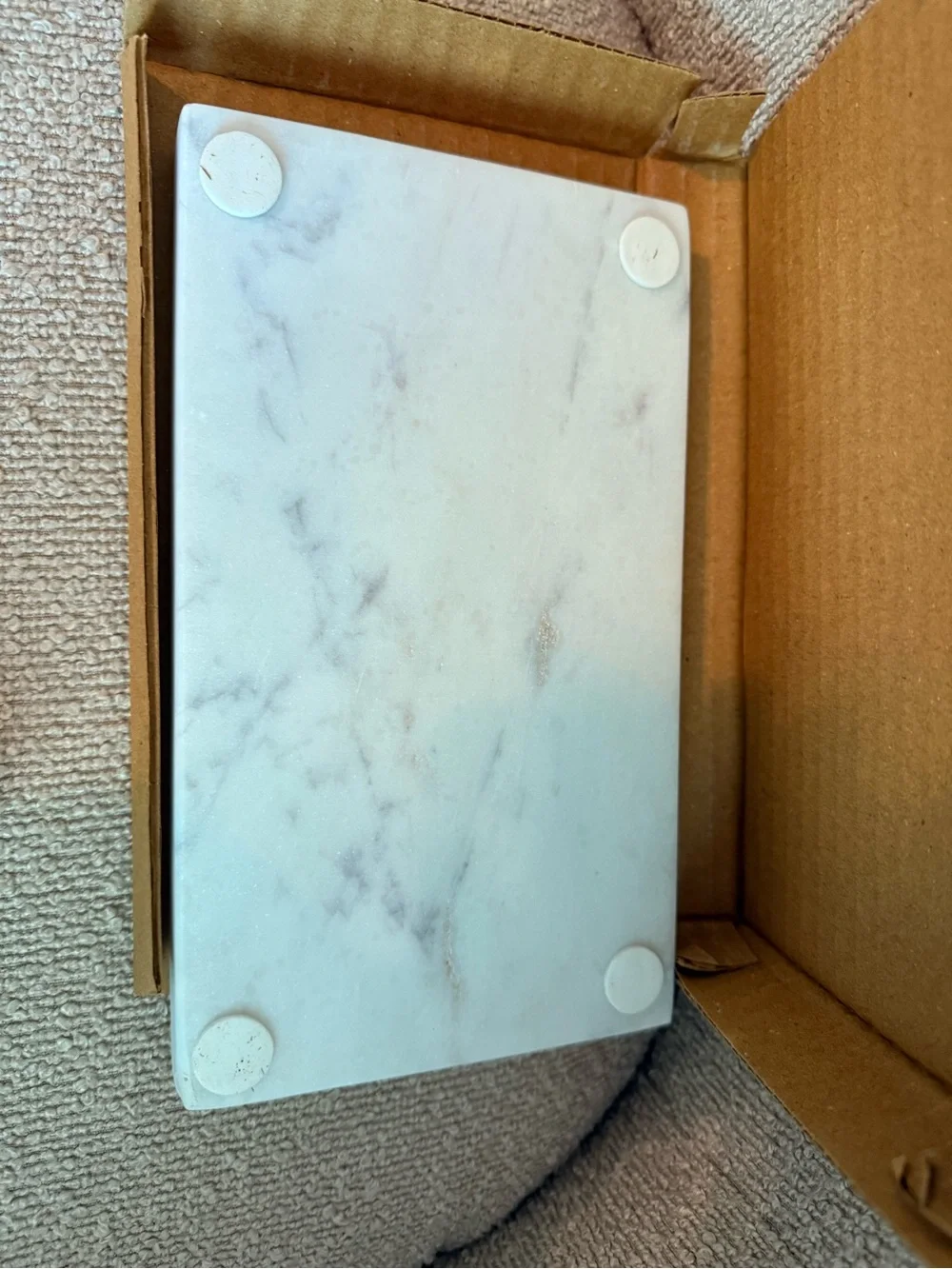 White Marble Rectangular Decorative Tray - Home Accents